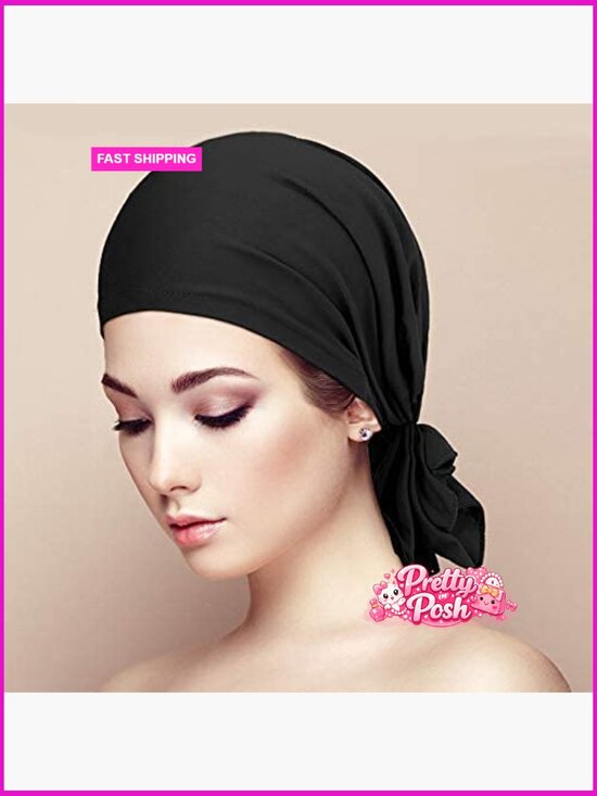 Modal Cotton Pre-Tied Slip-On Head Wrap Scarves Set of 4